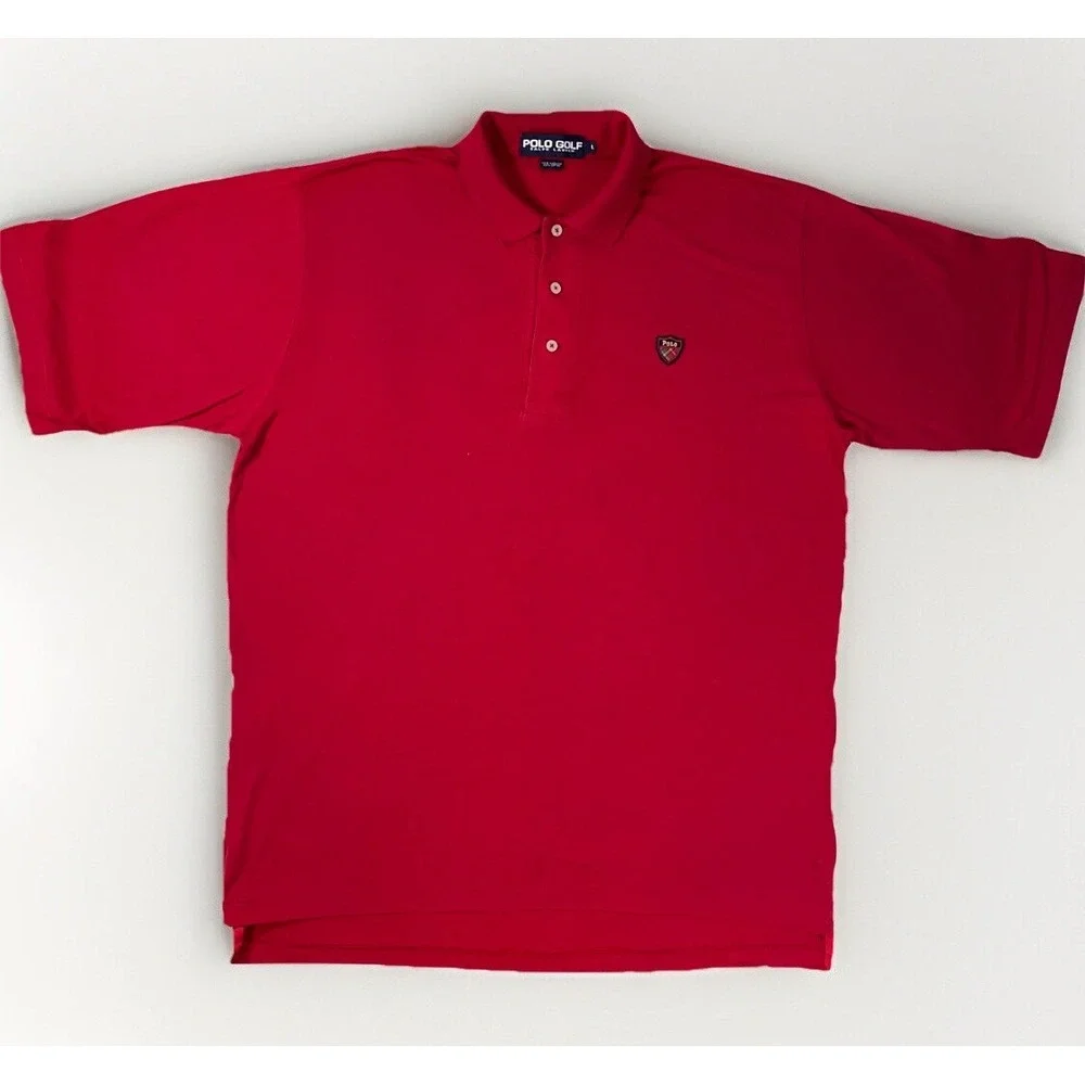 Ralph‎ Lauren Golf Polo Shirt Mens Large Classic Short Sleeve Crest Shield Logo
